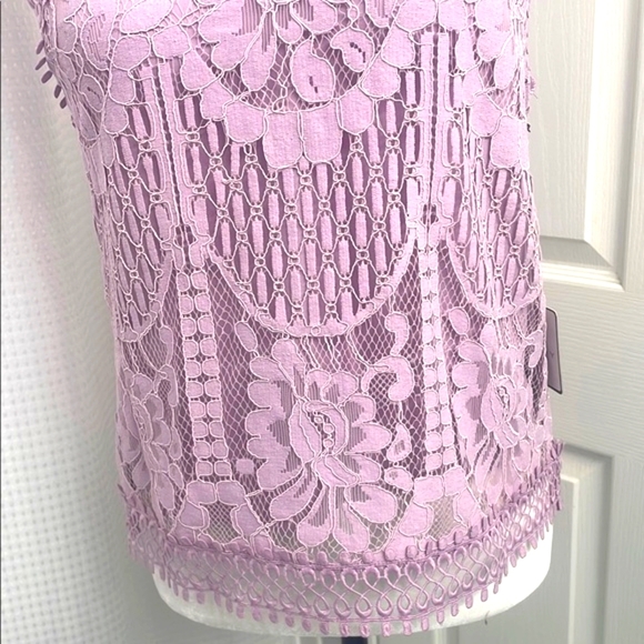 Landry Sleeveless Purple Lace Blouse Sz XS - Picture 3 of 11
